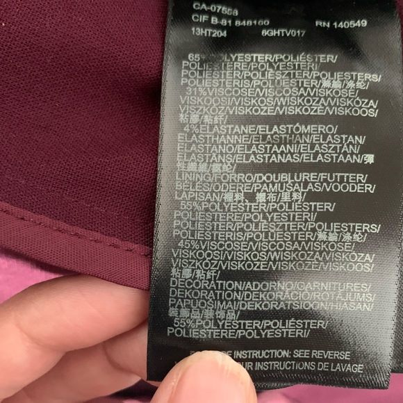 Burgundy Mexx Metropolitan Blazer Jacket with Black Faux Leather Details - Picture 14 of 16